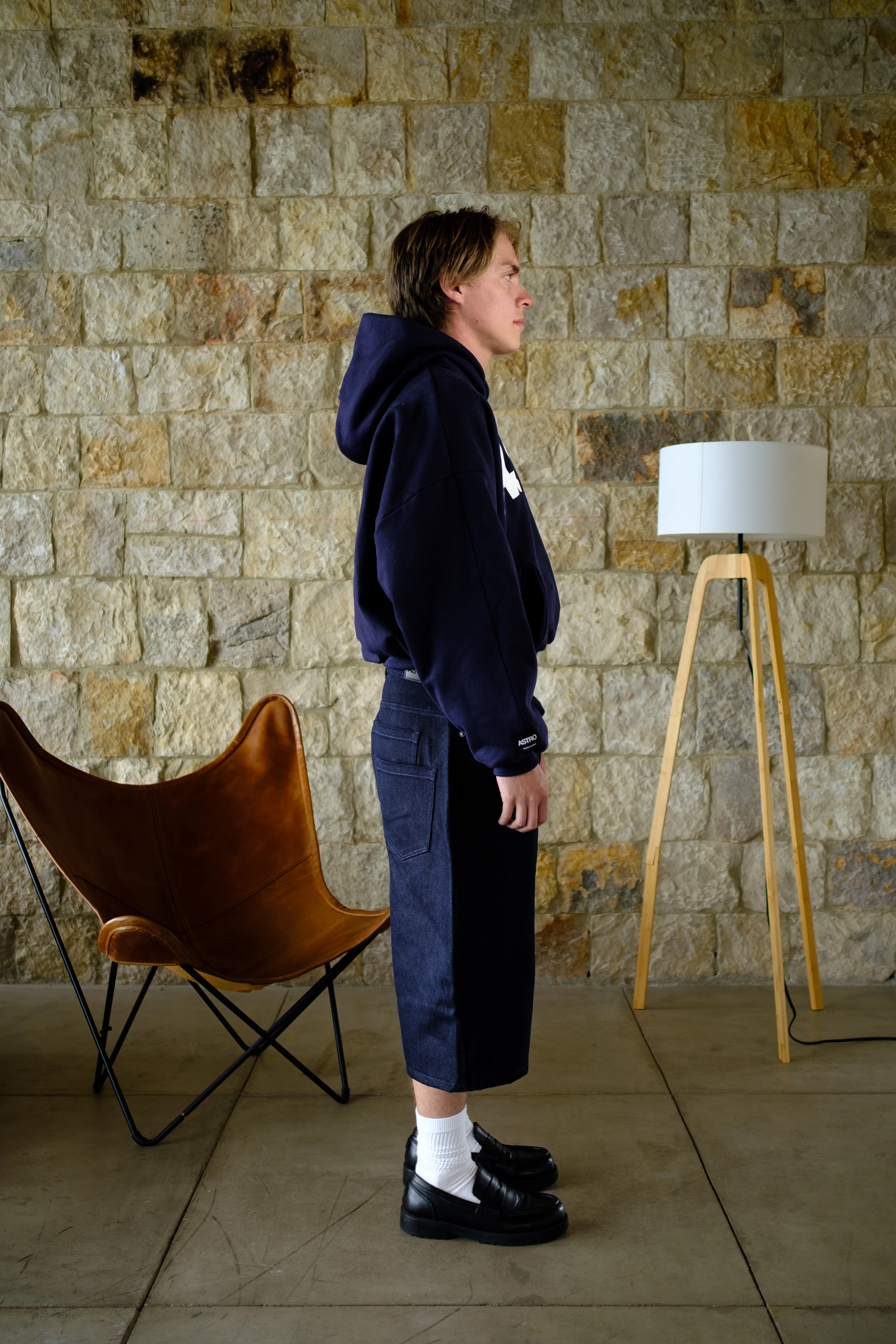 Basics V2 - Deep Navy Hoodie Boxy Fit - Image 3