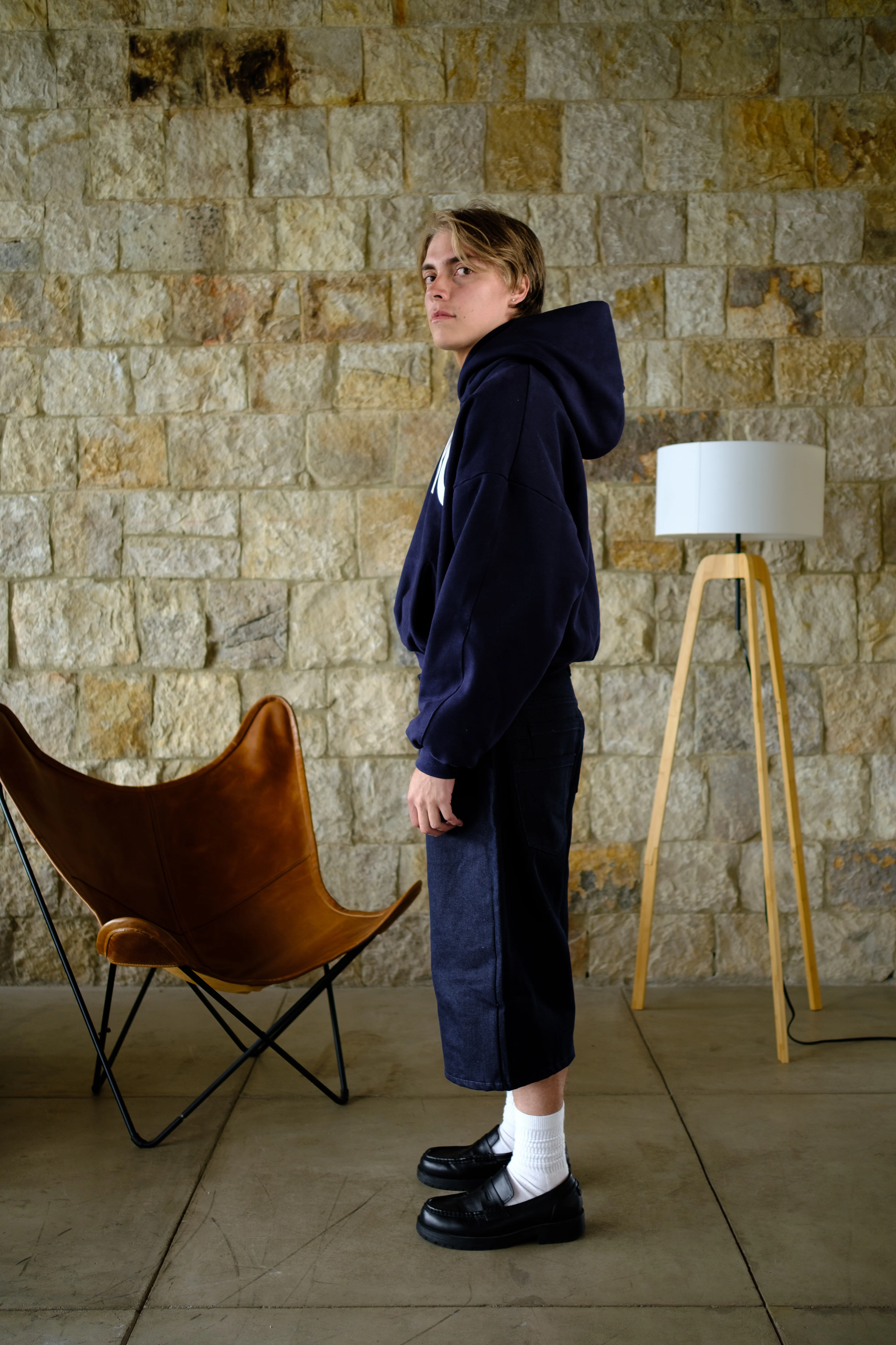 Basics V2 - Deep Navy Hoodie Boxy Fit - Image 5